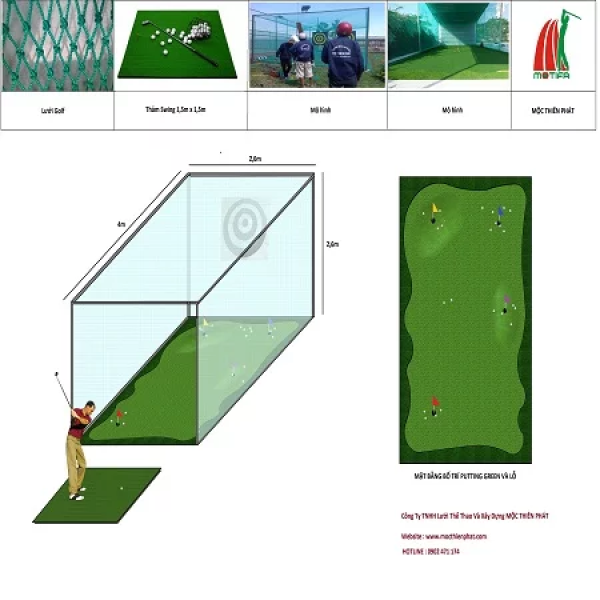 Thiết kế khung lưới tập golf